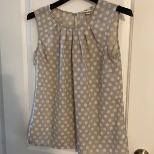 Gray and white polka dot top